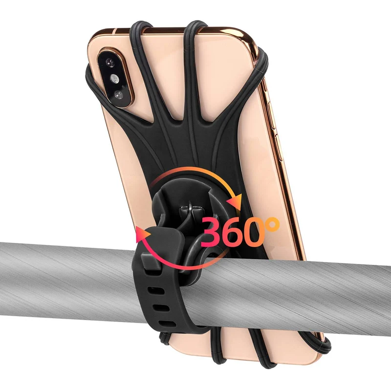 ROCKBROS Handyhalterung aus Silikon 360° Drehbar für Motorrad & Fahrrad