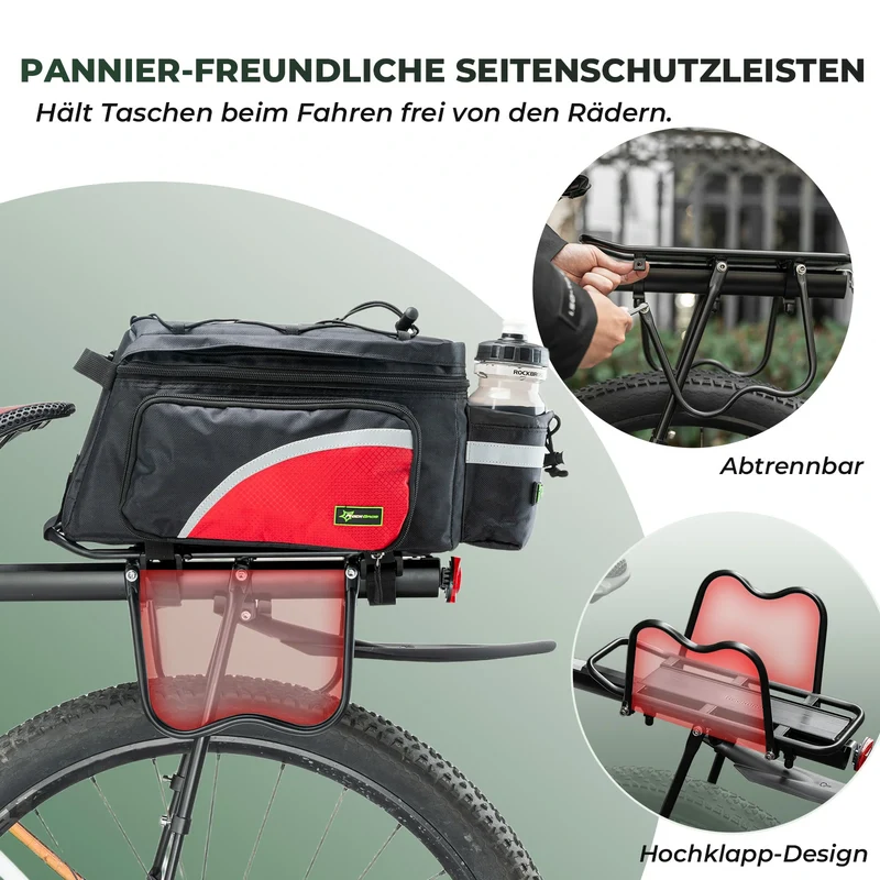 ROCKBROS Fahrrad Gepäckträger mit Reflektor und Schutzblech Aluminiumlegierung