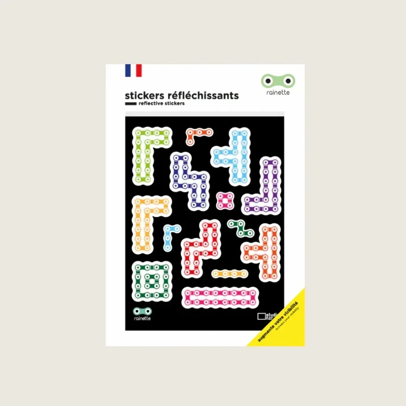 Stickers réfléchissants pour vélo et casque Rainette - animaux, fun, & food