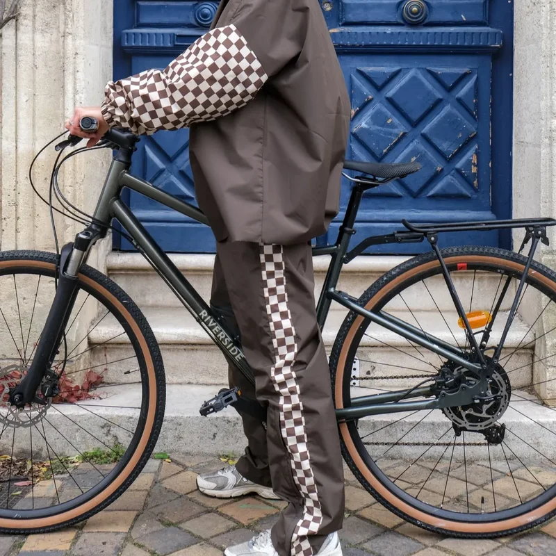Pantalon de pluie Poule Party adulte Damier Kaki
