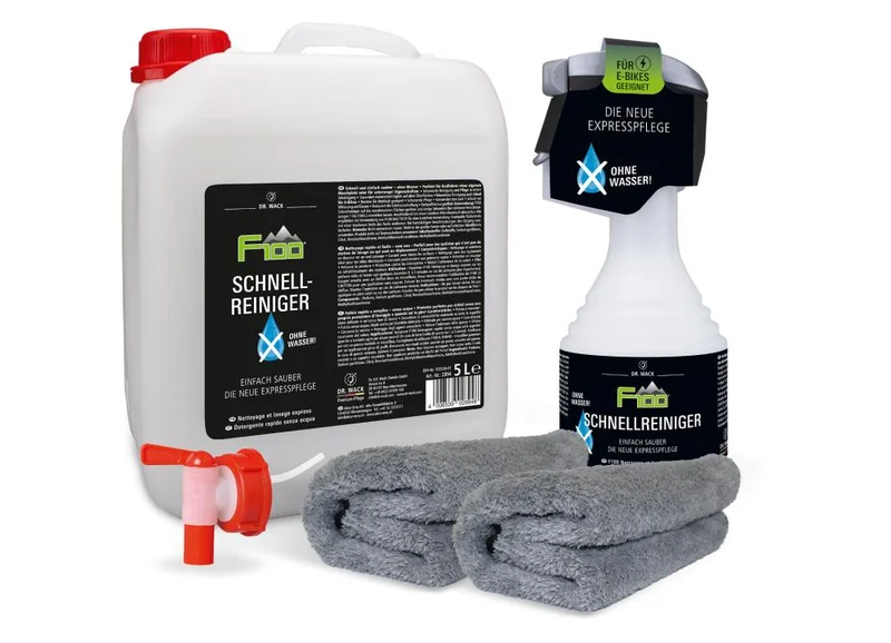 DR WACK Schnellreiniger F100 Werkstattpaket 5 Liter Kanister+ 1x500ml + 2x Tuch