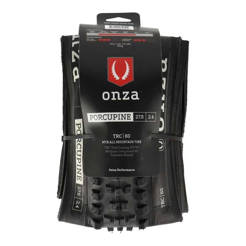 ONZA Porcupine 27,5 x 2,4" MTB Reifen | TRC 60 TPI | Tubeless Ready | Schwarz