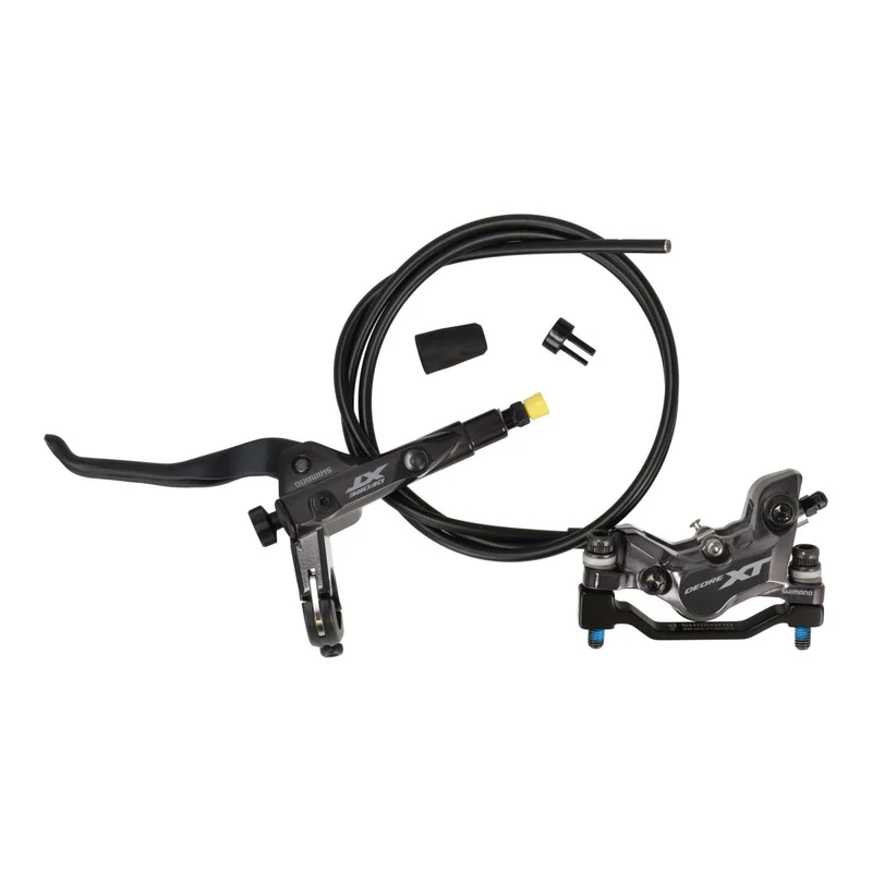 Shimano Deore XT BL-T8100/BR-M8120 Scheibenbremse Trekking vorne links | 4-Kolben | 1000 mm Leitung | inkl. Beläge & 180 mm Adapter