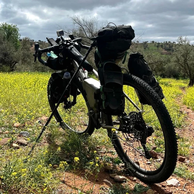 Béquille vélo télescopique sur rail de selle Bikerando Biri Pro Carbone