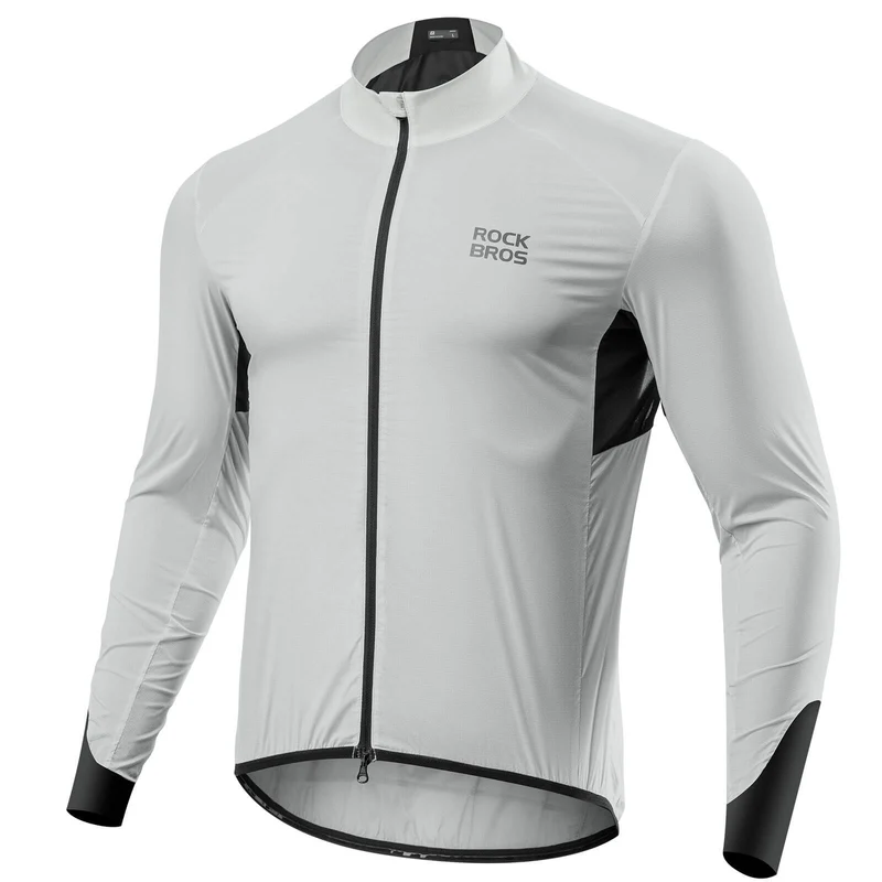 Leichte Fahrradjacke Atmungsaktiv Reflektierend Grau Herren