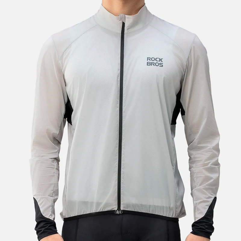 Leichte Fahrradjacke Atmungsaktiv Reflektierend Grau Herren