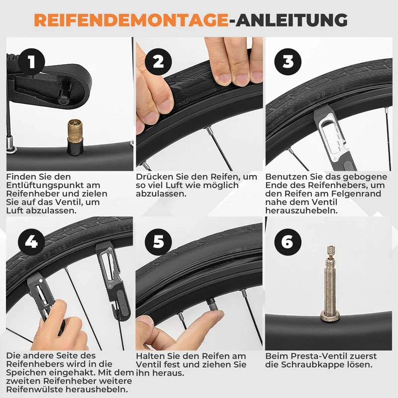 16 in 1 Fahrradwerkzeug Mini Tool Set Reifenheber mit Ratschenschlüssel
