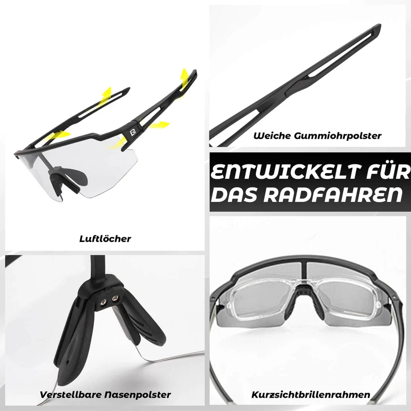 Fahrradbrille Photochromatisch Sonnenbrille UV400-Schutz