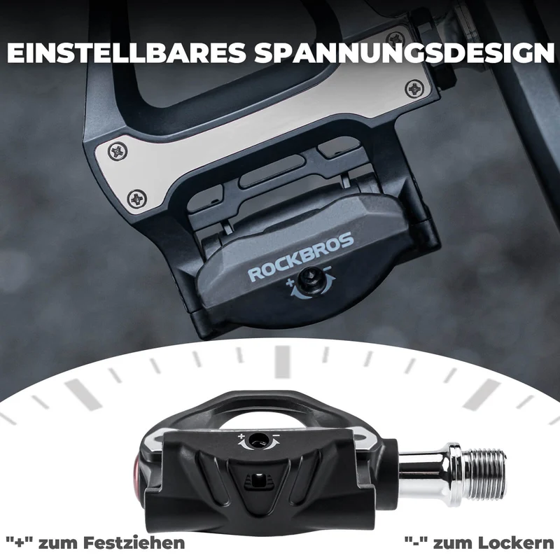 SPD Pedale Einstellbarer Spannung inkl. Cleats für Rennrad Wettkampf