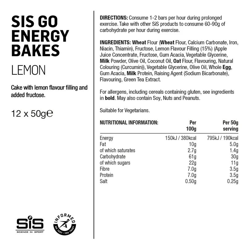 SIS GO Energiekuchen 12x50g Zitrone