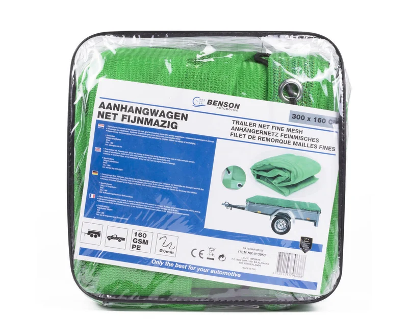 Feinmaschiges Anhängernetz 3,0x1,6m, inkl. Tasche & elastischem Seil