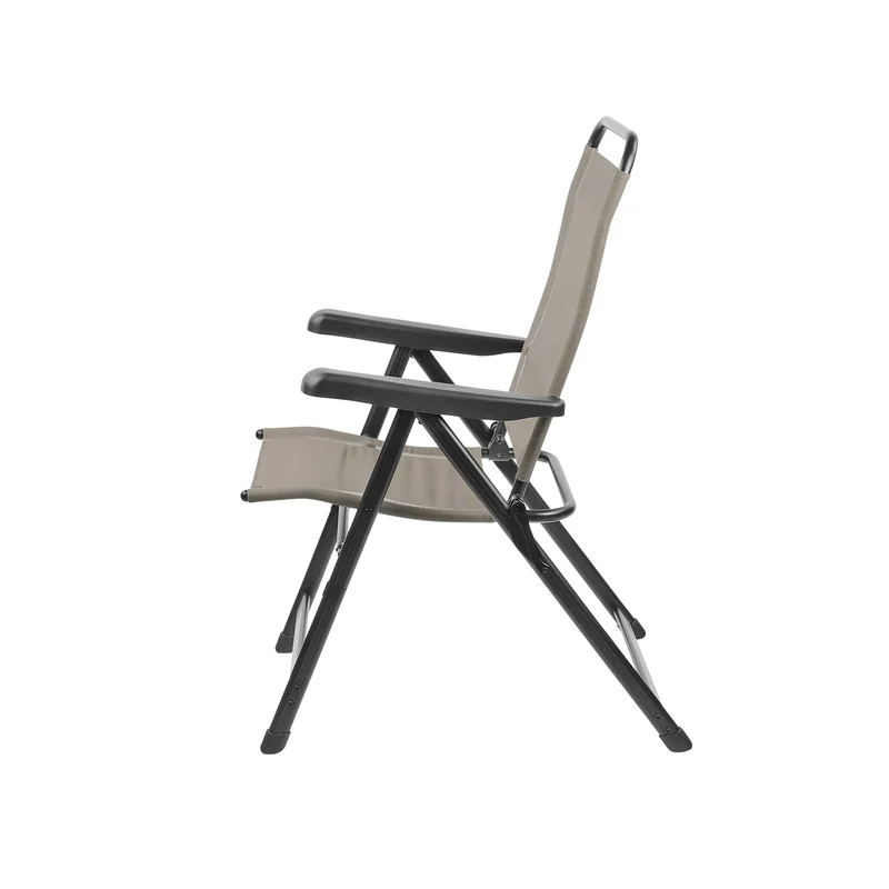 4x Via Mondo Campingstuhl "Basso Crema" 7 fach verstellbar breite Armlehen kompaktes Packmaß