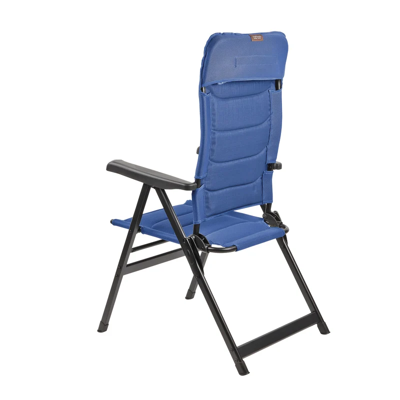 2x Via Mondo Campingstuhl "Piccolo Azul" 7 fach verstellbar breite Armlehen kompaktes Packmaß