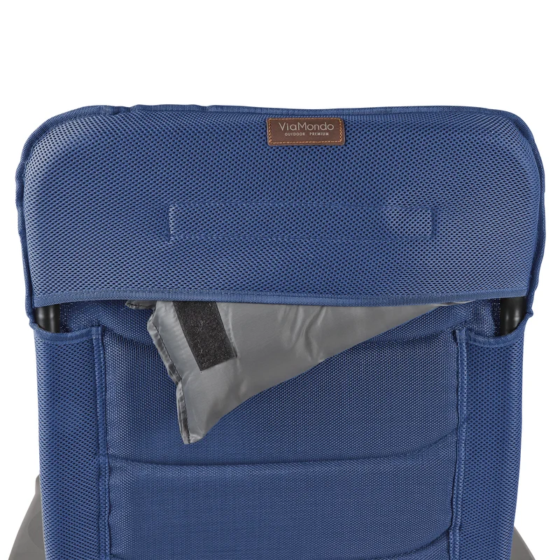 2x Via Mondo Campingstuhl "Piccolo Azul" 7 fach verstellbar breite Armlehen kompaktes Packmaß