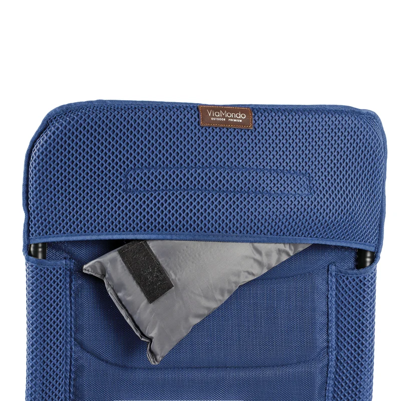 4x Via Mondo Campingstuhl "Grande Azul" 7 fach verstellbar breite Armlehnen kompaktes Packmaß