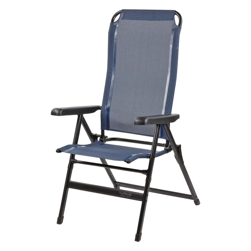 2x Via Mondo Campingstuhl "Alto Azul" 7 fach verstellbar breite Armlehen kompaktes Packmaß