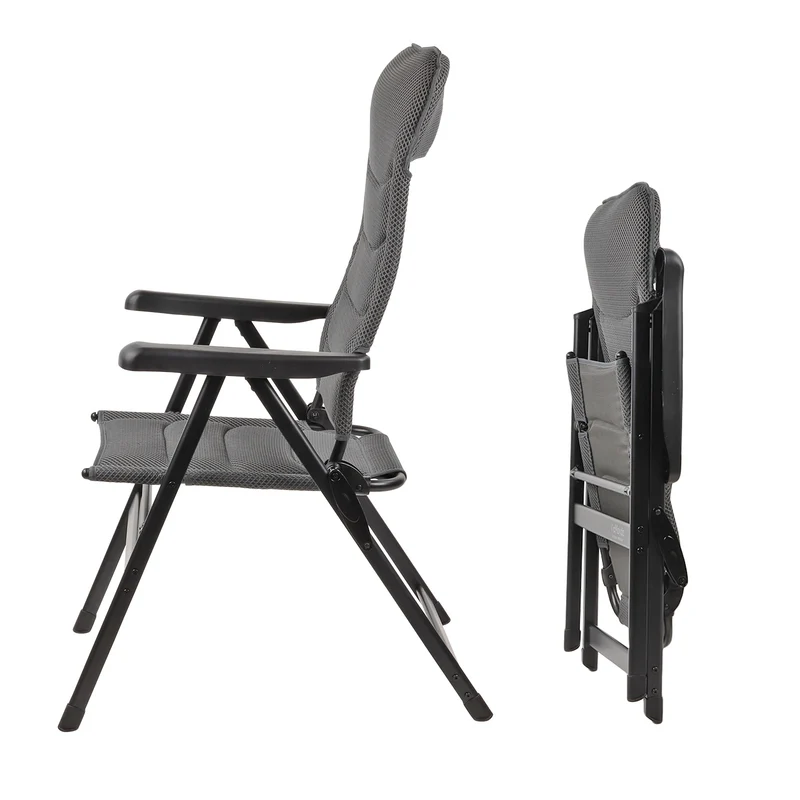 Via Mondo Campingstuhl "Grande Cinzo" 7 fach verstellbar breite Armlehen kompaktes Packmaß