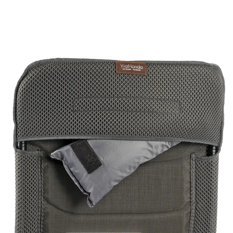 Via Mondo Campingstuhl "Grande Cinzo" 7 fach verstellbar breite Armlehen kompaktes Packmaß
