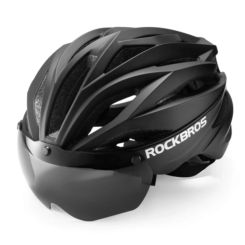 ROCKBROS Fahrradhelm Magnetischer Abnehmbarer MTB Helm mit Visier