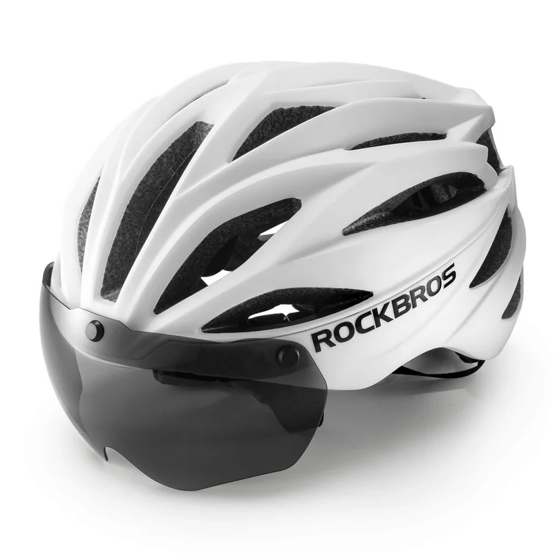 ROCKBROS Fahrradhelm Magnetischer Abnehmbarer MTB Helm mit Visier