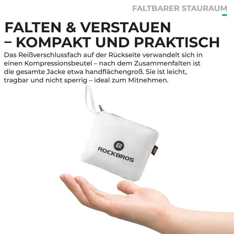 Leichte Fahrradjacke Nachleuchtend Faltbar Sommer Herren/Damen