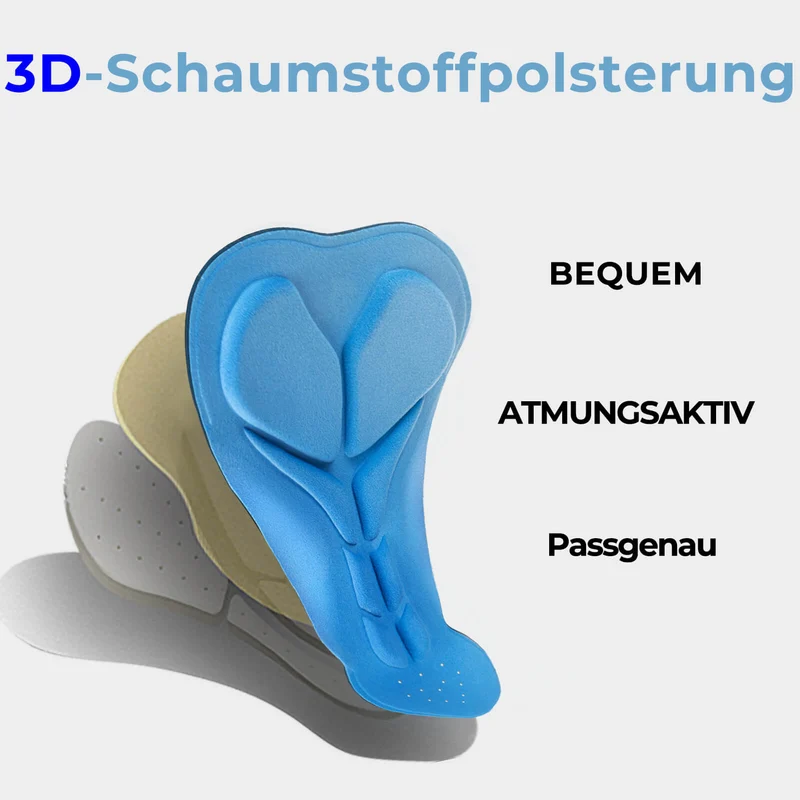 Fahrradhose mit 3D-Polster Atmungsaktiv Elastisch Reflektierend