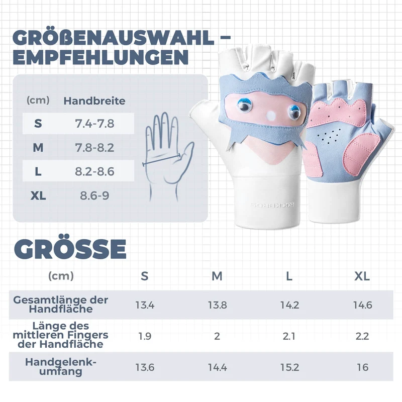 Kinder Halbfinger Fingerlose Fahrradhandschuhe
