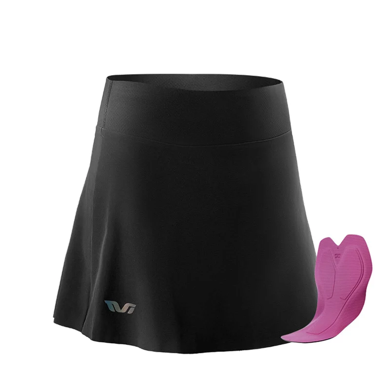 TVI Damen 2 in 1 Fahrradrock Kurze Gepolstert Radlerhose mit Tasche