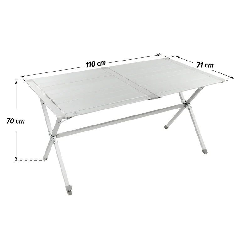 Aluminium Campingtisch "Clayette" für 4 Personen höhenverstellbar Rolltisch