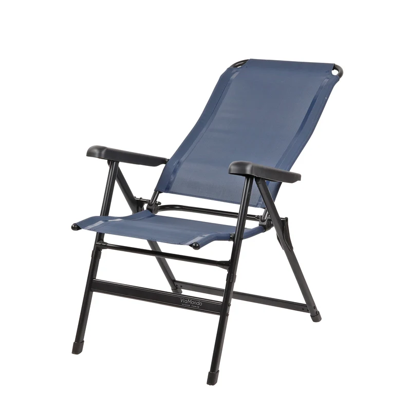 Via Mondo "Alto Azul" Campingstuhl mit 7 Positionen, breite Armlehnen, Alu