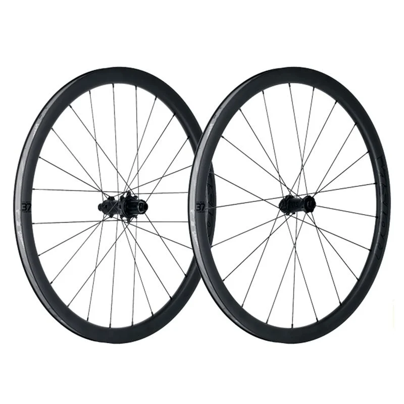 Laufradsatz Vision Metron 37 SL Scheibenbremse Center Lock Tubeless Ready Reifen Shimano HG11 Carbon Schwarz