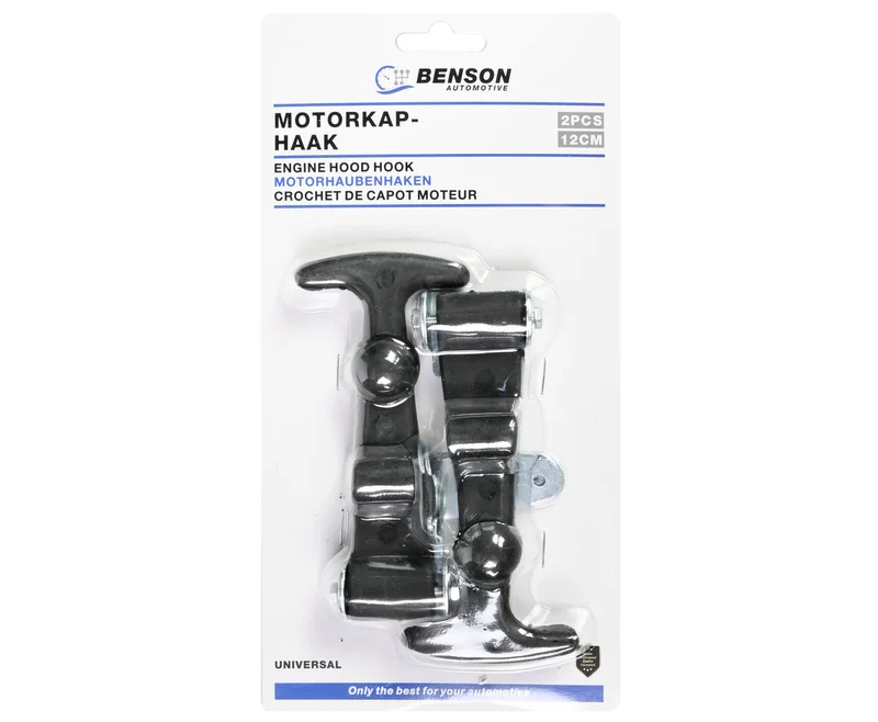 Motorhaubenhaken-Set 2-teilig, 12 cm, einfaches Öffnen/Schließen der Motorhaube