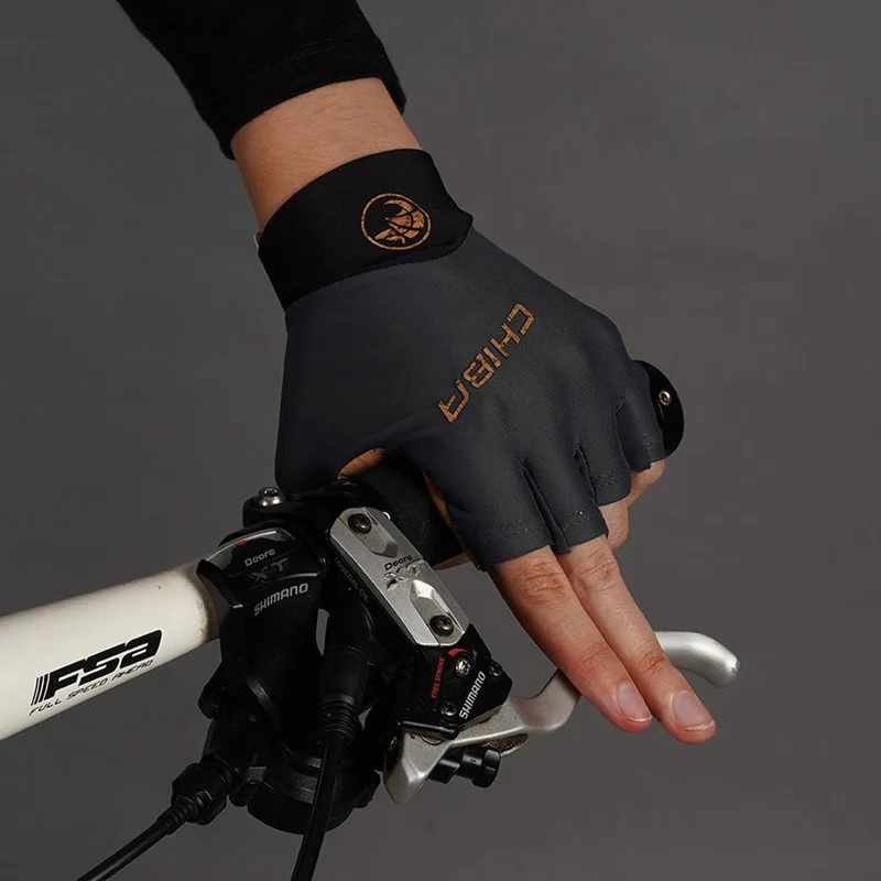 CHIBA ECO Glove Pro - Radhandschuhe dunkelgrau, S, atmungsaktiv & gepolstert