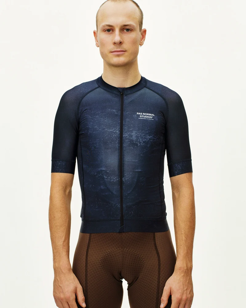 Pas Normal Studios Mechanism Kurzarm Trikot Herren AOP Indigo