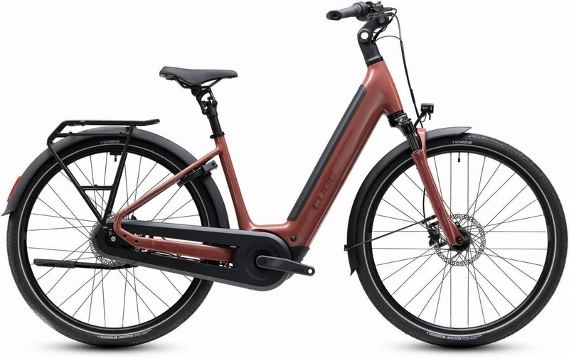 Cube Supreme Hybrid Comfort Pro 600 Wh E-Trekkingbike Easy Entry burgundy´n´claret