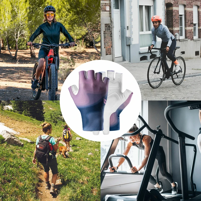 TVI Fahrradhandschuhe Damen Sommer Halbfinger Handschuhe, mit SBR rutschfeste Stoßdämpfung