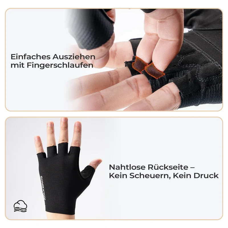 Fahrradhandschuhe Halbfinger mit stoßdämpfender SBR-Polsterung - S396