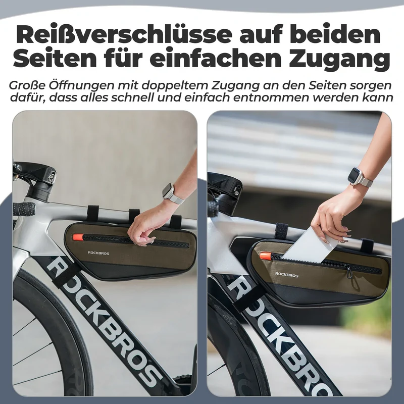 Fahrrad Rahmentasche Dreiecktasche 1,7L, Fahrrad Oberrohrtasche Reflektierend