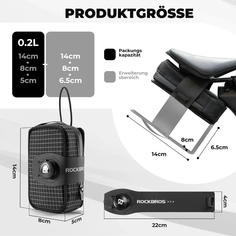 Fahrrad Satteltaschen mit Drehverschluss System, Wasserabweisend und Reißfeste