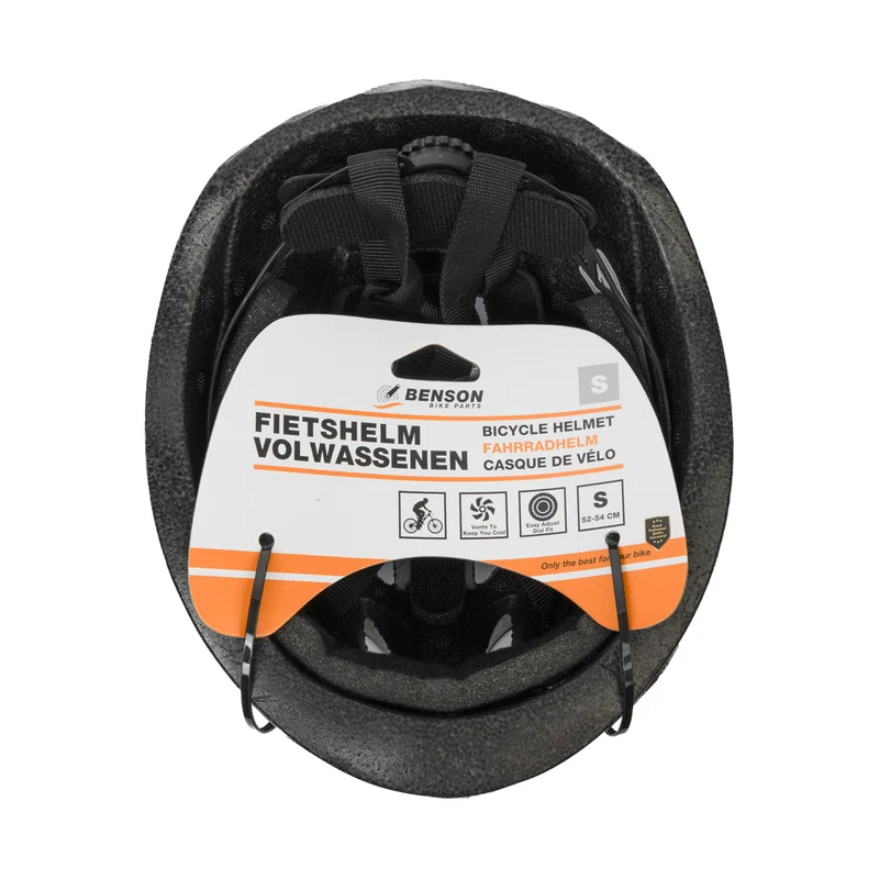 Fahrradhelm Erwachsene Größe S (52-54 cm) schwarz – Kopfumfang 52-54 cm, Material Kunststoff