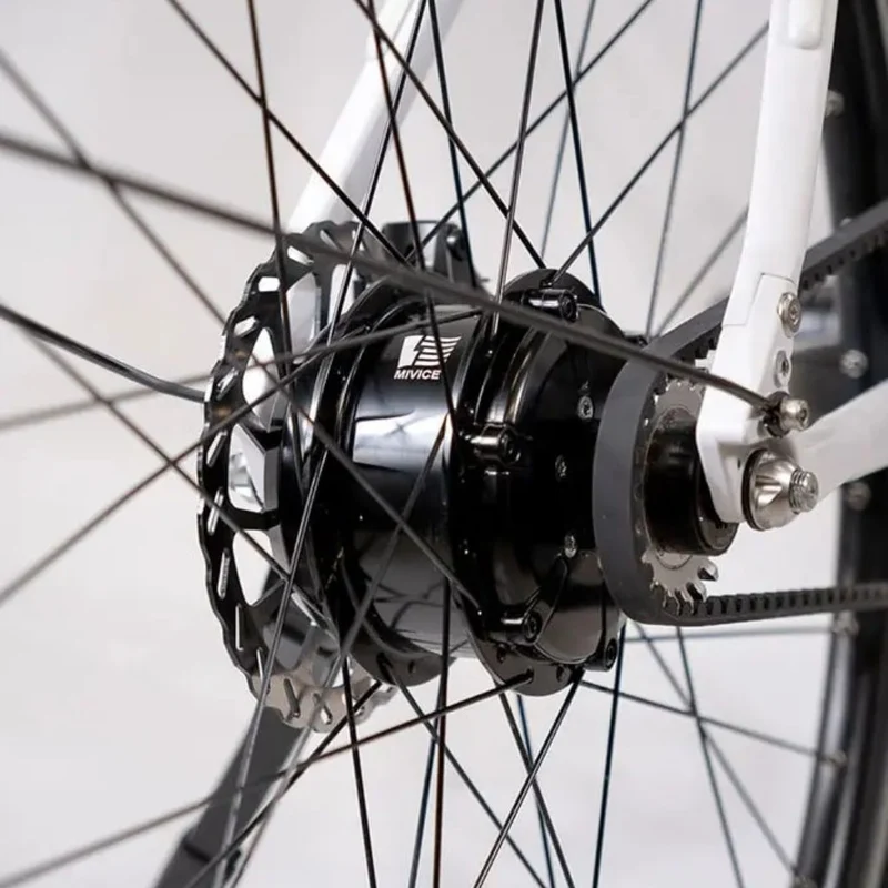 Vélo électrique avec clignotants intégrés Ellipse E2ST Courroie Fourche Suspendue