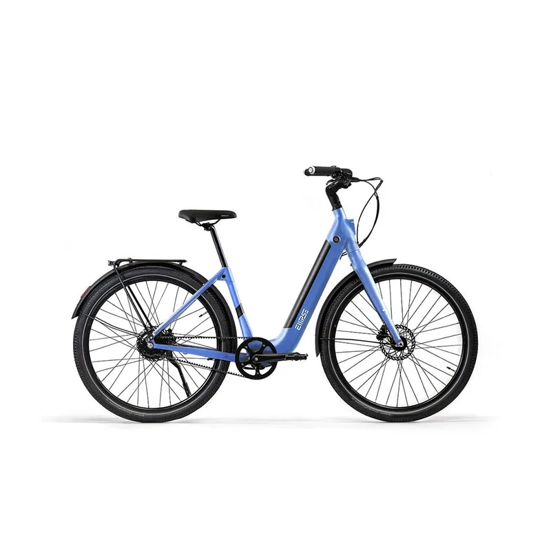 Vélo électrique avec clignotants intégrés Ellipse E2ST Courroie Fourche Rigide