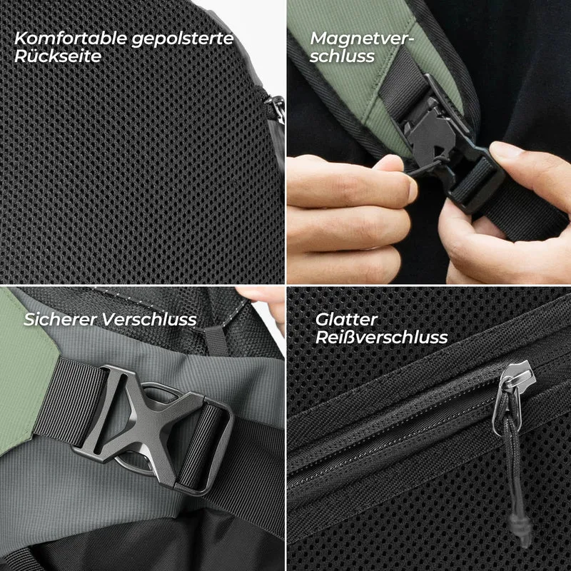 Sling Bag Groß, Sling Rucksack mit Magnetverschluss, Crossbody-Tasche