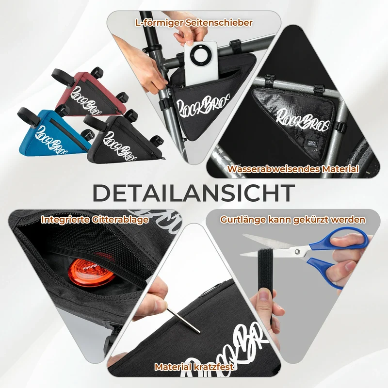 Rahmentasche Fahrrad Dreieckstasche 0.8L–1.4L