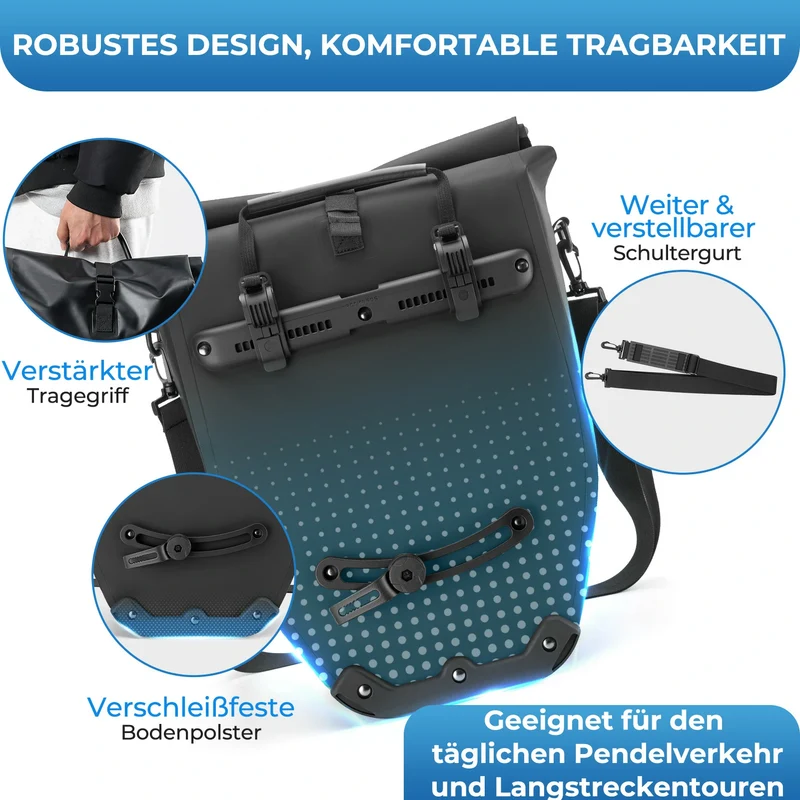 15L-20L Fahrrad Gepäckträgertasche 3-in-1
