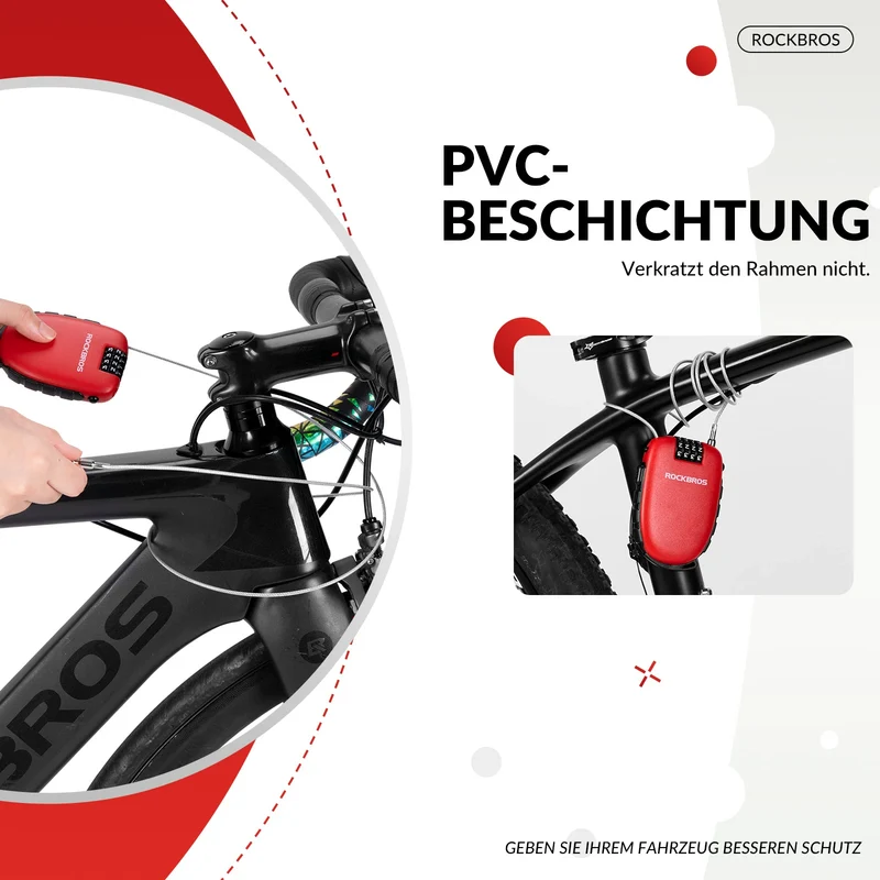 Fahrradschloss mit 4-stelligem Zahlencode 94cm