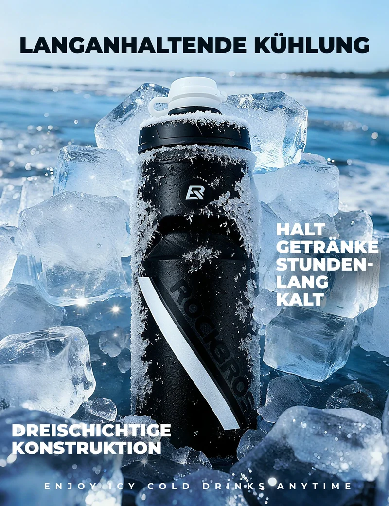 Trinkflasche Fahrrad 620 ml 5 H Kühlenhalten