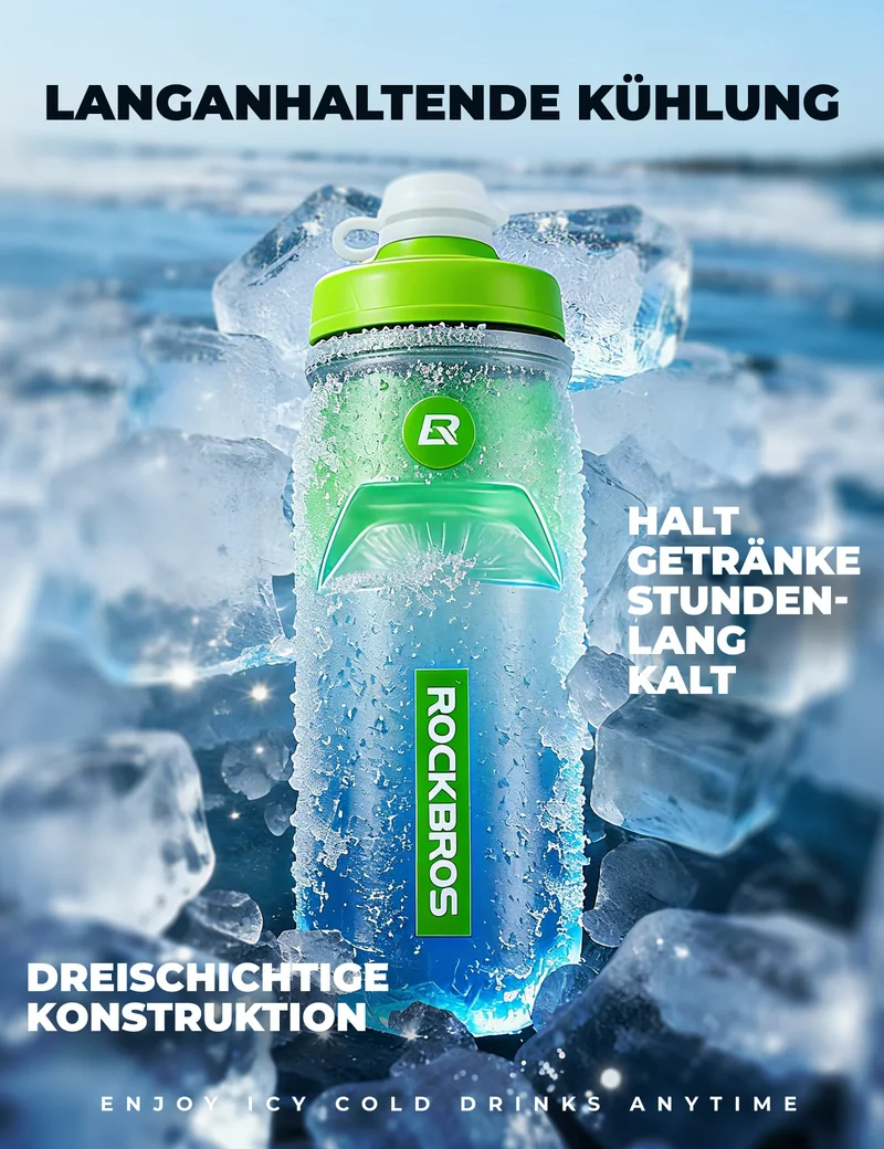 Trinkflasche Fahrrad 620 ml 5 H Kühlenhalten