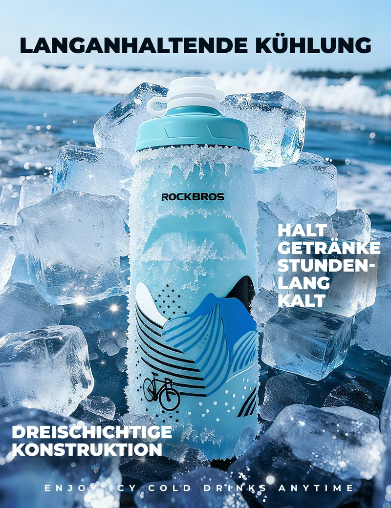 Trinkflasche Fahrrad 620 ml 5 H Kühlenhalten