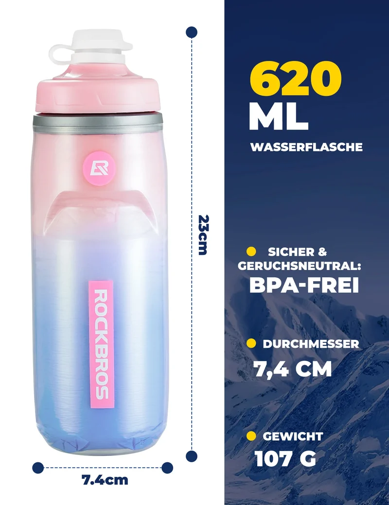 Trinkflasche Fahrrad 620 ml 5 H Kühlenhalten